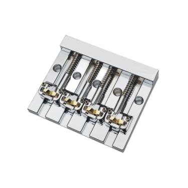 Imagem de Colaxi Acessórios para ponte de baixo de quatro cordas, peças de reposição para luthier de metal, projetos DIY, selas de cordas de baixo profissionais, Prata