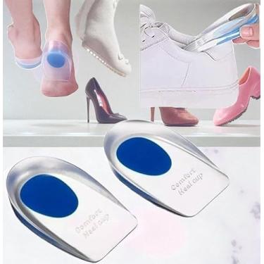 Imagem de Par de Palmilha Ortopédica Silicone Gel Protetora de Calcanhar Calçado Sapato Conforto e Alívio de Dor Calcanheira Em Gel Para Esporão De Calcâneo E Esporte, Tamanho Único, PREMIUM