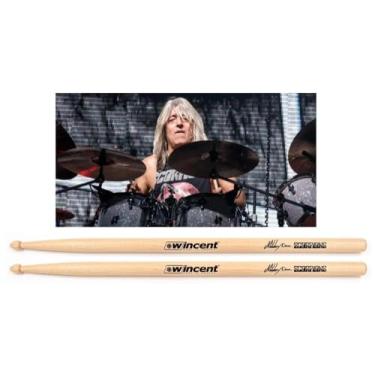 Imagem de Baqueta Wincent Signature Mikkey Dee (Scorpions) Padrão 2B e 5B+ Fabricada na Suécia com cera protet