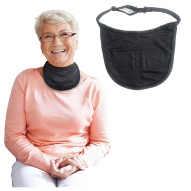 Imagem de Suprimentos de traqueostomia - Capas de estoma para laringectomia com tiras ajustáveis Kits de cuidados com traqueia no pescoço com protetores de poeira (camada dupla) Capa respirável para