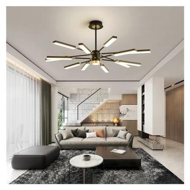 Imagem de Lustre de Suspensão Moderno com Luz LED para Sala de Estar e Quarto Iluminação Pendente de Decoração Elegante para Mesa de Jantar e Lustres de Quarto