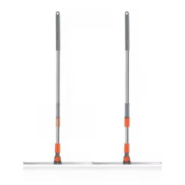 Imagem de Rodo Vassoura Mágica de Silicone Multiuso com Cabo Extensor Raspador para Limpeza de Vidros e Pisos(2 PCS)