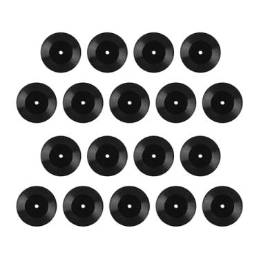 Imagem de Hanycon 18 peças de mini discos de vinil em miniatura de plástico preto minúsculo sala de música decoração de móveis para casa, mercearia, parte de fotografia