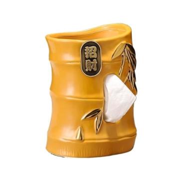Imagem de Porta-lenços de papel chinês suporte de caixa de lenços capa de caixa de café mesa de café cerâmica dispensador de lenços faciais para casa sala de estar quarto escritório decoração suporte de caixa