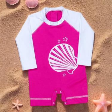 Imagem de Macacão Para Bebê Proteção Uv50+ Concha Do Mar - Pink - Era Uma Vez, P
