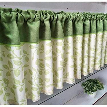 Imagem de LUOFDCLDDD Cortina média1 peça, cortina média de cozinha/cortina pequena, cortina de café, impressa/feita à mão/algodão/cortina curta, decoração de casa, para quarto/porta/lareira / sala de estar /