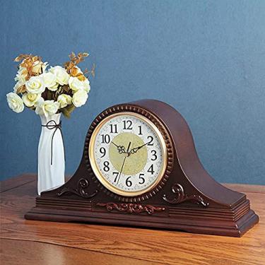 Imagem de Relógio de mesa, relógio de secretária, movimento de quartzo moderno, digitalização contínua, adequado para prateleira / secretária, decoração de sala de estar