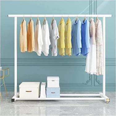 Imagem de Cabide para roupa cabide com prateleiras, cabide para roupa desmontável de serviço pesado com sapatos para armazenamento, suporta até 70 kg suporte para barra de roupa para decoração de quarto