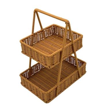 Imagem de Generic Cesta de armazenamento de frutas, decorativa, rústica, suporte para frutas e vegetais, prateleira de armazenamento para despensa, organização