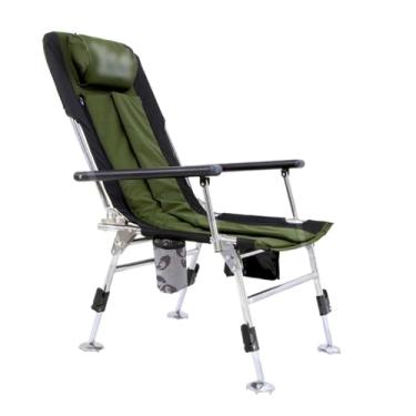 Imagem de URGDWEKJY Cadeira de pesca, espreguiçadeira, multifuncional, dobrável, com travesseiro, encosto ajustável, cadeira de praia