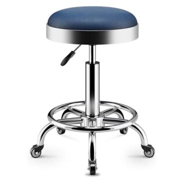 Imagem de WYUYIWH Banqueta de rodinhas com rodas com rodas para salão de beleza, hidráulica, para laboratório, guitarra, laboratório, bancada de trabalho, cadeira giratória ajustável médica