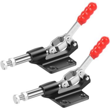 Imagem de 2 peças de grampo de trava de alternância eficiente com capacidade de retenção de 226 kg trava de liberação rápida para equipamentos industriais de soldagem de madeira (prata preta)