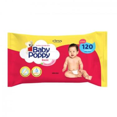 Imagem de Toalha Umedecida Baby Poppy com 120 unidades - BABY POPPY BASIC
