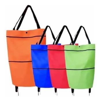 Imagem de Carrinho compras bolsa dobravel feira sacola expansivel - Multicoisa d