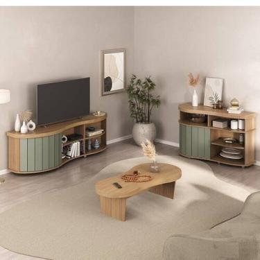 Imagem de Kit para Sala de Estar Rack e Mesa de Centro e Buffet Magnum - Espress