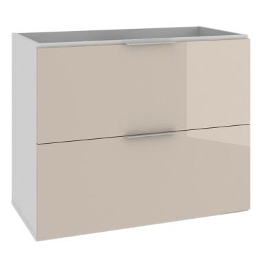 Imagem de Armário Balcão Gabinete Para Banheiro 80cm Com 03 Gavetas Pietra B06 Gianduia Brilho - Lyam Decor