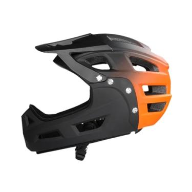 Imagem de Dynwave Capacete de bicicleta respirável ajustável para skate, ciclismo, snowboard ventilado com viseira leve, Laranja Preto