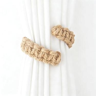 Imagem de HEVSTIL 4 peças de amarração de corda ajustável sem perfuração – juta feita à mão com núcleo de aço inoxidável – fácil torção e aperto – decoração rústica boho fazenda – versatilidade em vários