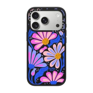 Imagem de CASETiFY Capa Impact para iPhone 17 Pro [fina/compatível com Magsafe/2,5 m. Proteção contra quedas de grau militar 4X] - Margarida mística - Preto fosco