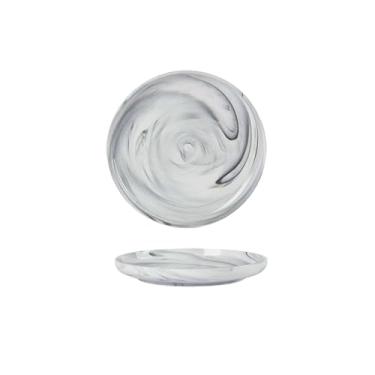 Imagem de Conjunto de pratos de mármore nórdico para casa, espessamento, antiqueimaduras, prato de 20 cm