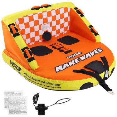 Imagem de Boia Rebocável para 1 a 3 Pessoas com Capa de Nylon, Alças de EVA e Válvula de Segurança de Velocidade, Vevor, Laranja