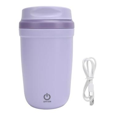 Imagem de Caneca de café com agitação automática, recarregável e automática, copo misturador automático de aço inoxidável de 335 ml, para café, leite, cacau para viagens de escritório (roxo)