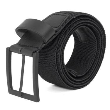 Imagem de Cinto Masculino Fasolo Casual Elástico Couro Largo Confortável, Preto 