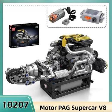 Imagem de Blocos De Montagem De Supercarro Elétrico Motorizado PAG Com Motor V8 