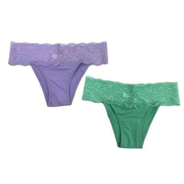 Imagem de KIT 2 CALCINHAS BASIC+ LINGERIE VERDE MAR/LILÁS G