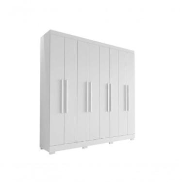 Imagem de Guarda Roupa Casal Porto 8 Portas 4 Gavetas Branco Brilho - Aramóveis 