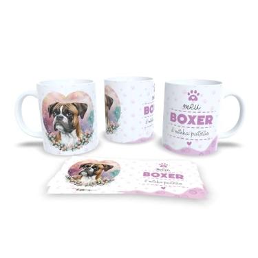 Imagem de Caneca Decorativa de Cerâmica com Design de Beagle, 325ml, Branca com Estampa Floral e Texto 'Meu Beagle é Minha Paixão', para Amantes de Cães (13181)