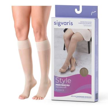 Imagem de Meia 3/4 Sigvaris Style Audace Compressão 15-20 mmgh Natural