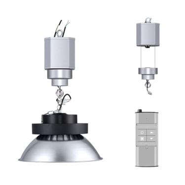 Imagem de Guincho Elétrico para Lustre de Cristal, Curso de Elevação de 15 metros, Capacidade de Carga 20 kg/50 kg (opcional), Com Controle Remoto, para Limpeza e Manutenção de Lâmpadas.