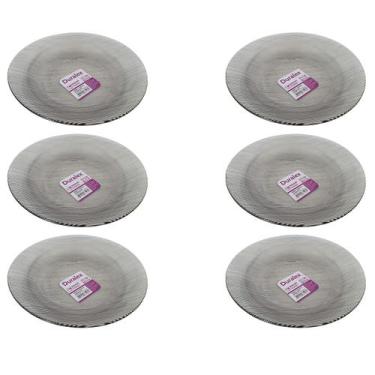 Imagem de Prato Fundo Diamante Fumê de Vidro Duralex 22cm 6 Unidades - Nadir 583