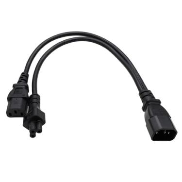 Imagem de HangTon UPS PDU Adaptador de Cabo de Alimentação CPU IEC320 C14 para C13 C5 Mickey Mouse para Computador PC Monitor TV, 125V-250V 10A 2,5 A 30 cm
