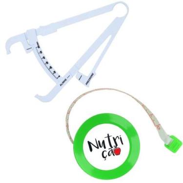 Imagem de Kit Avaliacao Fisica Medir Gordura Corporal Fita Metrica Imc Adipometr