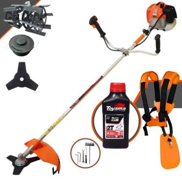 Imagem de Roçadeira Profissional Lateral Vulcan Vr620h À Gasolina 2t 62cc 3hp + Óleo Toyama Fg50 500ml + Enxada Rotativa Duraline