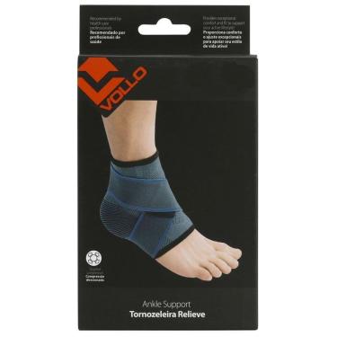 Imagem de Tornozeleira Compressão Ajustável Relieve - Tamanho P-M Cinza -Vollo-Masculino