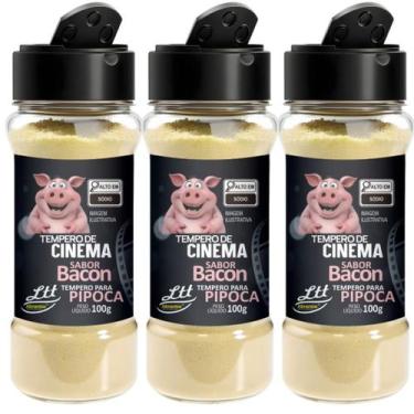Imagem de Temperos Para Pipoca 3 Unidades Sabor Bacon 100g Cada - Total 300g - M