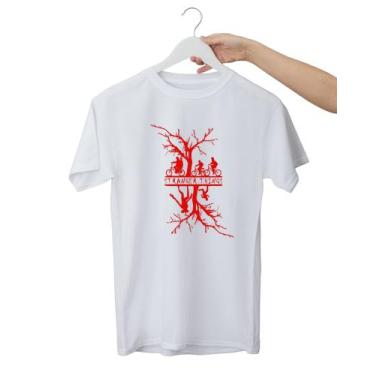Imagem de camiseta stranger things o filme unissex 100% algodao - kyros, Branco,