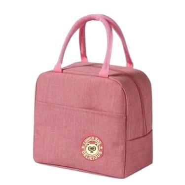 Imagem de Bolsa Térmica Lancheira com Alça Compacta Funcional para Uso no Trabalho Academia Escola Passeios e Viagens (Rosa)