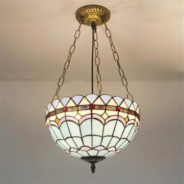 Imagem de Luminária pendente contemporânea de vidro colorido com LED, estilo americano luxuoso e criativo, para sala de estar, restaurante, quarto, hotel, casa de campo, corredor, café, bar ou escada