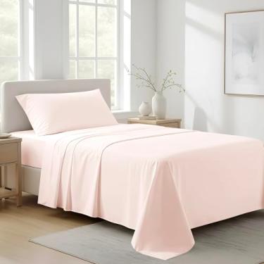 Imagem de Ashton Sheets Lençóis 100% Algodão Orgânico, Tamanho Solteiro, GG - Conjunto de Lençóis de Tecido Percal Twin GG de Algodão Orgânico, Macio, Refrigerante, Fresco e Respirável, Bolso Profundo de 41 cm