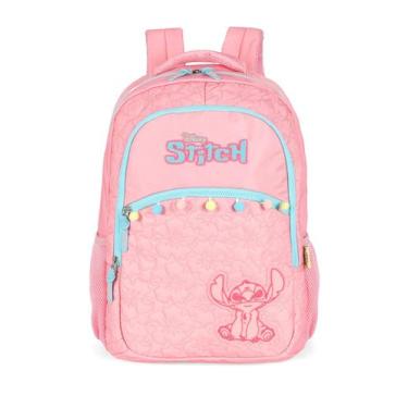 Imagem de Mochila Costas Stitch Disney Escolar Feminina Resistente - Luxcel, Ros