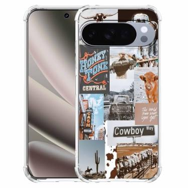 Imagem de Cowboy Cowgirl padrão de cenário natural ocidental, capa de telefone de TPU macio para Google Pixel 10/10 Pro