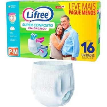 Imagem de Fralda Geriátrica Lifree Calça Tamanho P/m Com 16 Unidades