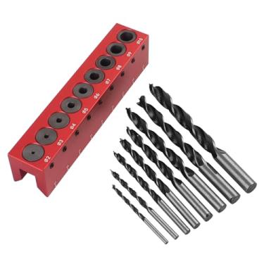 Imagem de Guia de broca, gabarito de cavilha TRUTOPWAY e guia de broca para furo reto, bloco de broca autocentrante de 2 a 10 mm para bolso, marcenaria de borda e face, gabarito de acessório de ferramenta
