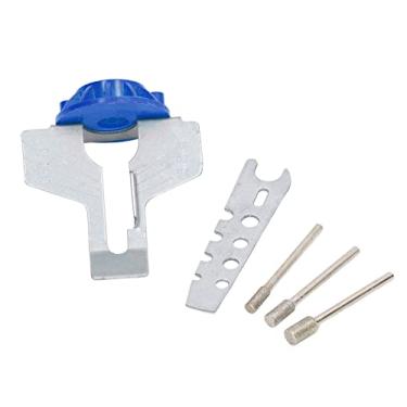 Imagem de Akozon Acessório de Afiação de Motosserra - Conjunto de Ferramentas de Afiador Rotativo de Aço de Alta Velocidade Com Régua e Limas de Polimento para Melhor Desempenho de Corte (Azul)