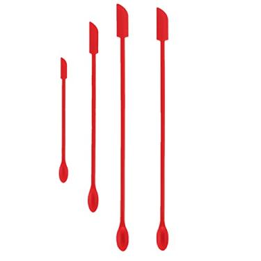 Imagem de Conjunto de mini espátula pequena de silicone - espátula de cabelo, espátulas de maquiagem, mini espátula de silicone, espátula de beleza reutilizável, frasco fino, espátula, raspador, garrafa de