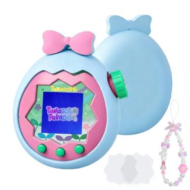 Imagem de Seltureone for Tamagotchi Paradise Case with Cute Charm Lanyard and Two Screen Protectors, Scratch-Resistance Soft Silicone Bow Cover for Tamagotchi Paradise - Water Blue
